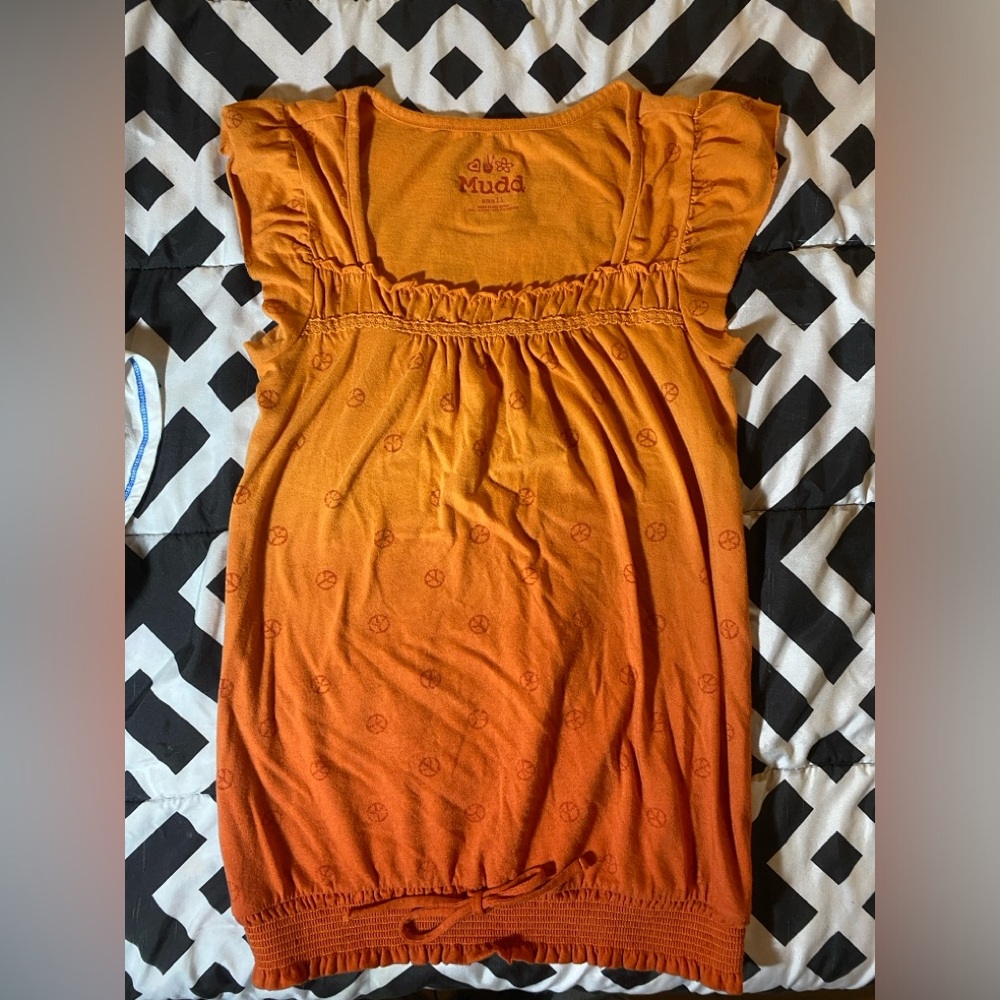 Y2K orange Mudd short sleeve blouse